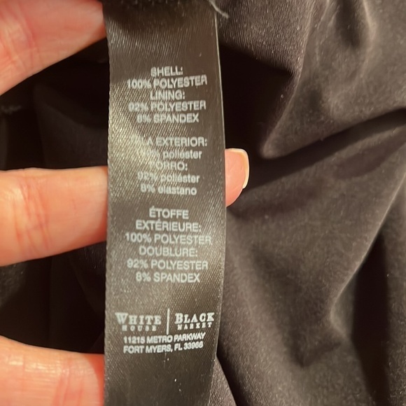 WHBM Black Short Sleeve Striped Sheer At Chest Shirt Sz XS - Picture 7 of 8